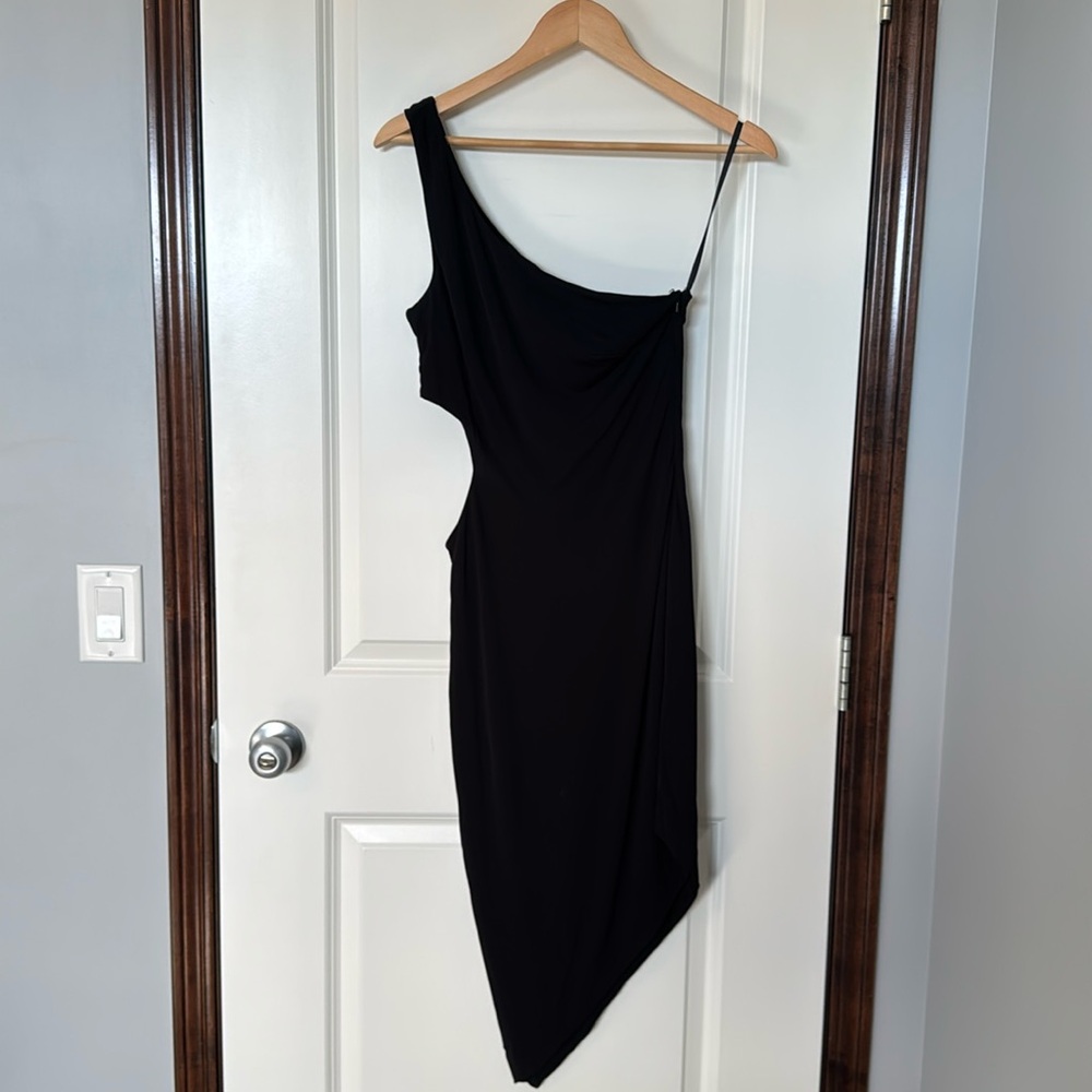 Bebe One-Shoulder Cut-Out Dress